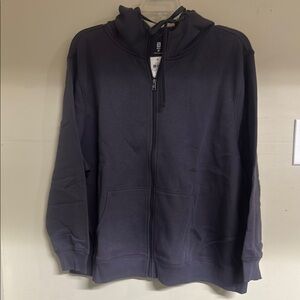 Ideology Black Zip Up Sweater with Minimalist Design